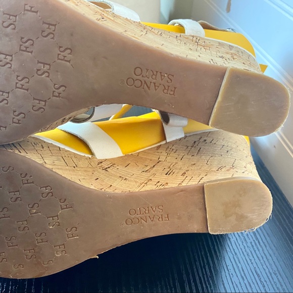 Franco Sarto White Strappy Wedge Sandals Size 9.5 - Picture 6 of 8